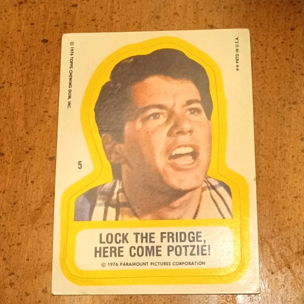 Happy Days 1976 Sticker/ Trading Card #5